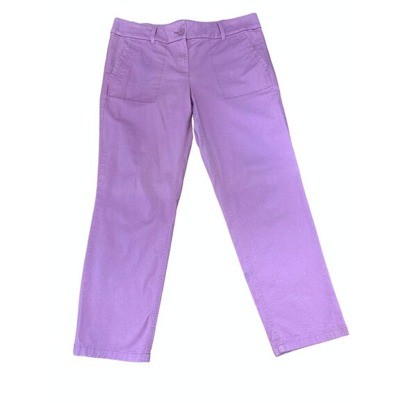 LOFT Outlet Mauve Modern Roll Cuff Chino Cotton Spandex Blend Size 10 - Picture 1 of 7